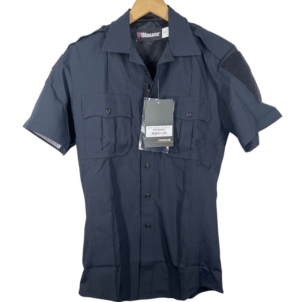 Blauer 8676 Dark Navy XS Regular Short Sleeve Tactical Uniform Shirt Mens NWT